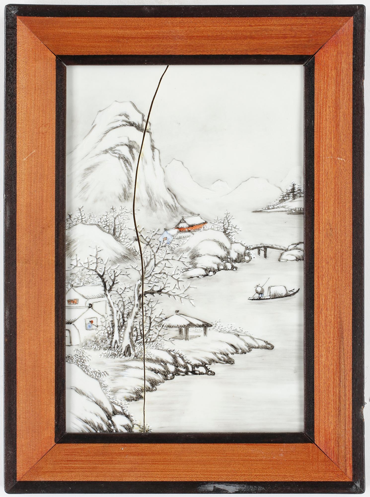 PLAKETTER, 4 st, porslin, Kina, modern tillverkning.