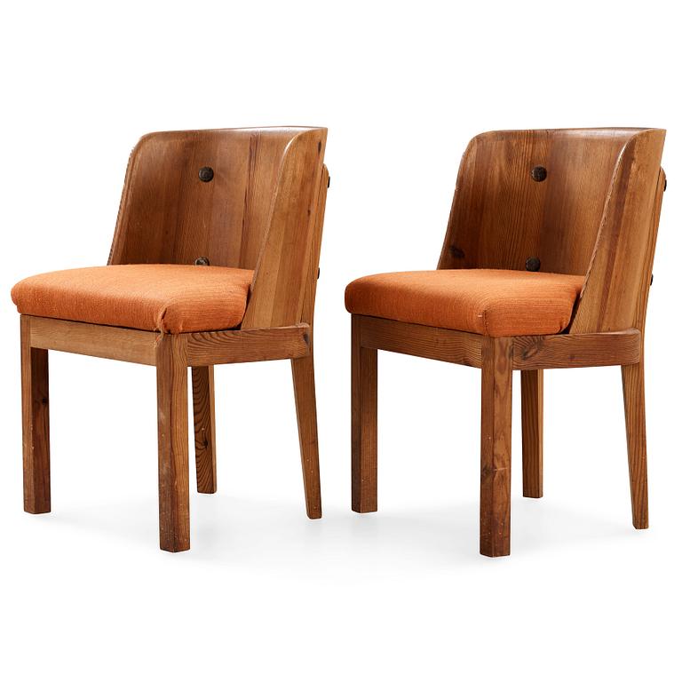 Axel Einar Hjorth, a pair of  'Lovö' stained pine armchairs, Nordiska Kompaniet, NK, 1930's.