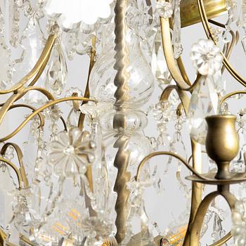 A rococo style chandelier, first half of the 20th century.