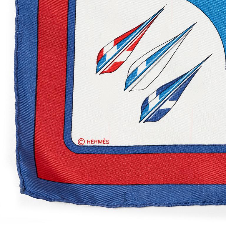 Hermès, two scarves "Arcs en Ciel" and "Mors & Filets".