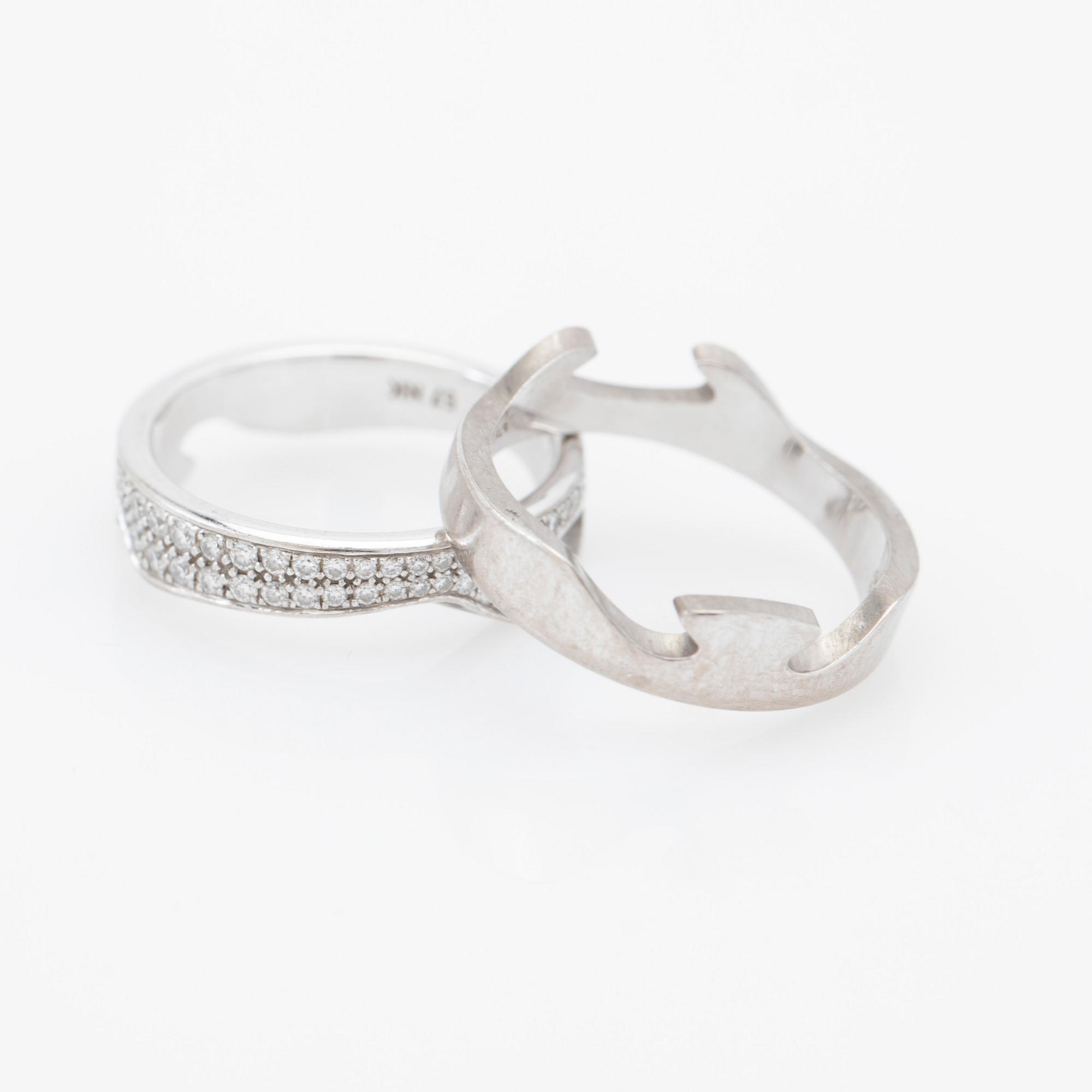 Georg Jensen, ring, "Fusion", 18k white gold with brilliant-cut diamonds.