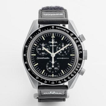 Swatch/Omega, MoonSwatch, "Mission to the Moon", chronograph, wristwatch, 42 mm.