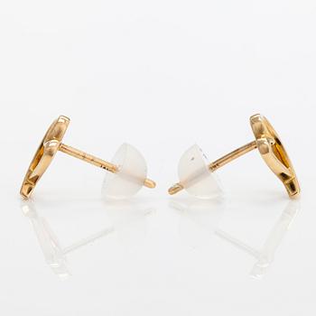 Tiffany & Co, Paloma Picasso, a pair of 18K yellow gold 'Loving Heart' earrings.