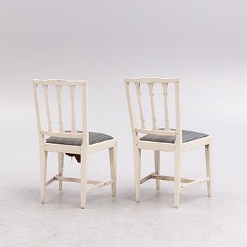 A pair of late Gustavian chairs, Stockholm, late 18th century.