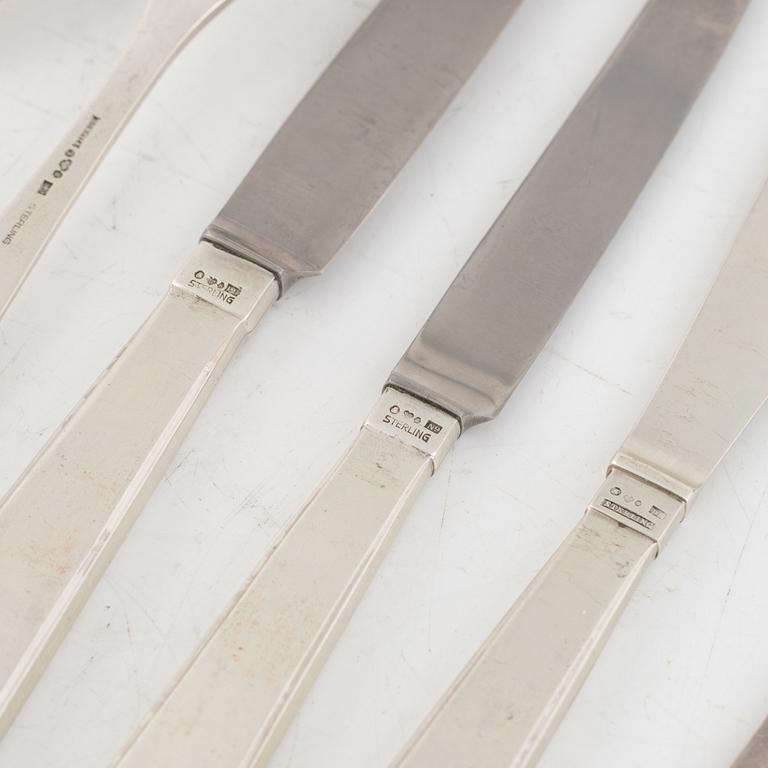 Erik Fleming, cutlery, sterling silver, 'Flavia 2', Borgila and Flavia Ab, Stockholm 1954-65 (8 pcs).