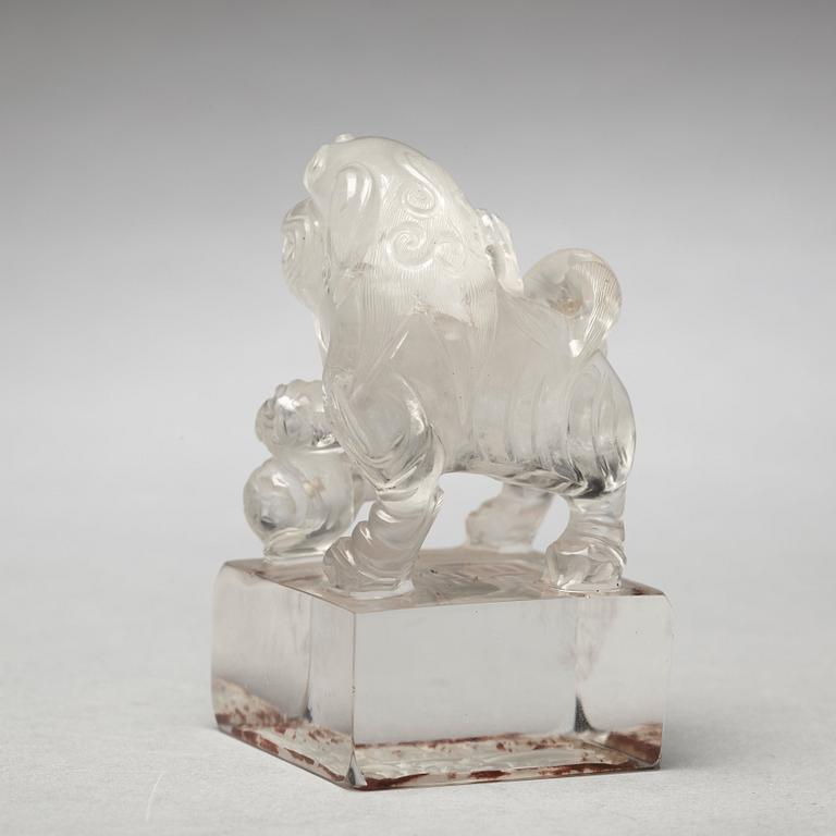 A rock chrystal seal stamp, late Qing dynasty.