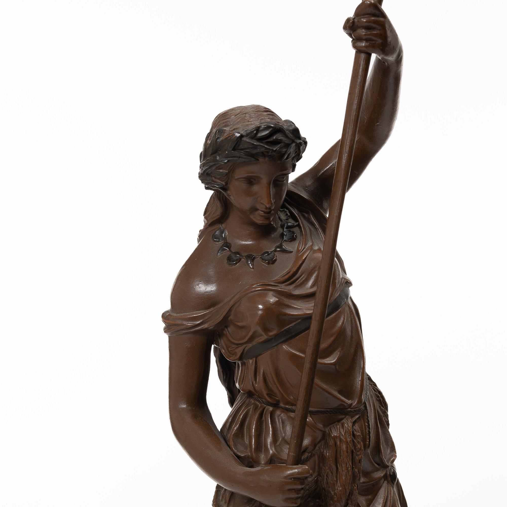Decorative sculpture, "Britomartis", circa 1900.