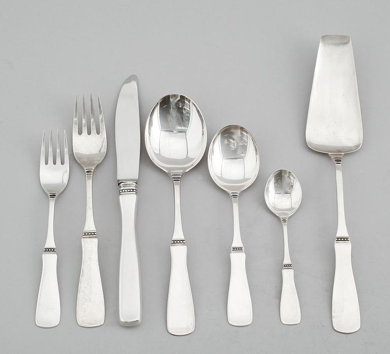 BESTICK, silver, 73 delar, "Uppsala", svenska stämplar, total vikt ca 2907 g.