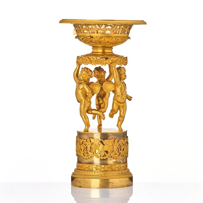 An Empire gilt bronze centerpiece, early 19th century.