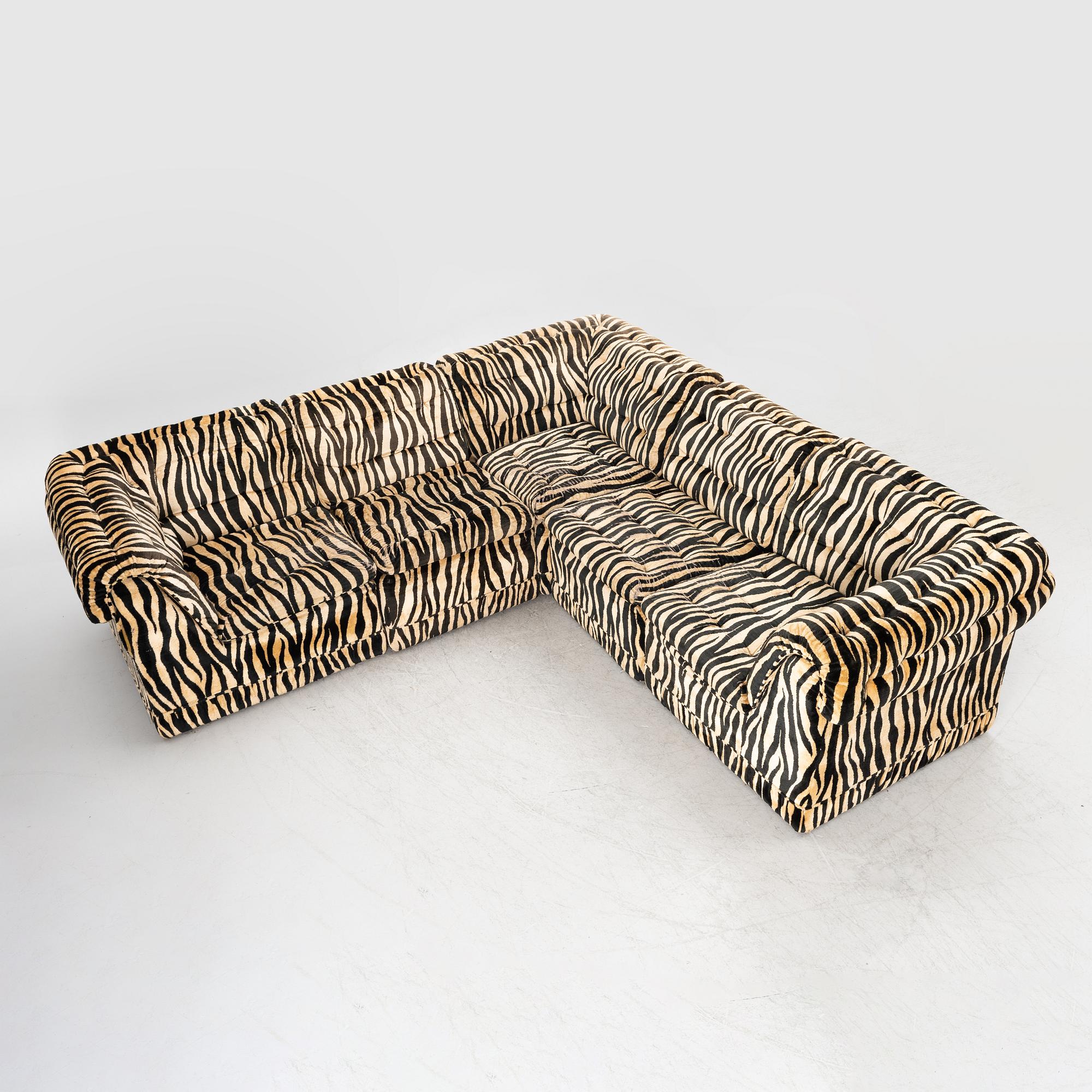 A sofa in 5 modules,  1970s.