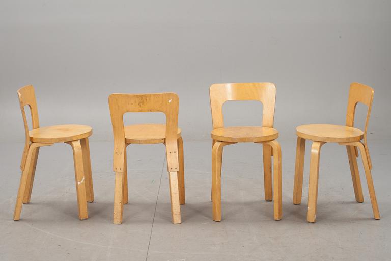 STOLAR, 9 st, modell 66, Alvar Aalto, Artek, 1900-talets andra hälft.