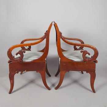 KARMSTOLAR, ett par, Ryssland 1820-tal.