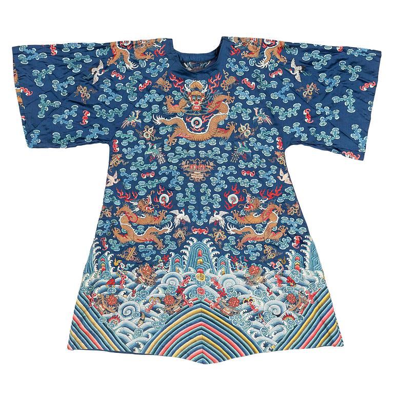 Rock, broderat siden. Qingdynastin.
