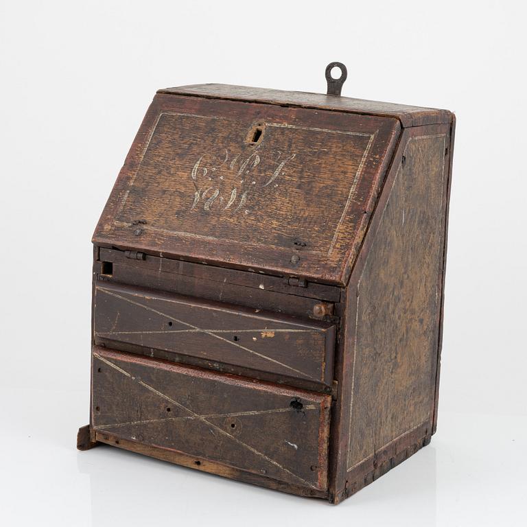 A Swedish provincial miniature secretaire, dated 1811.