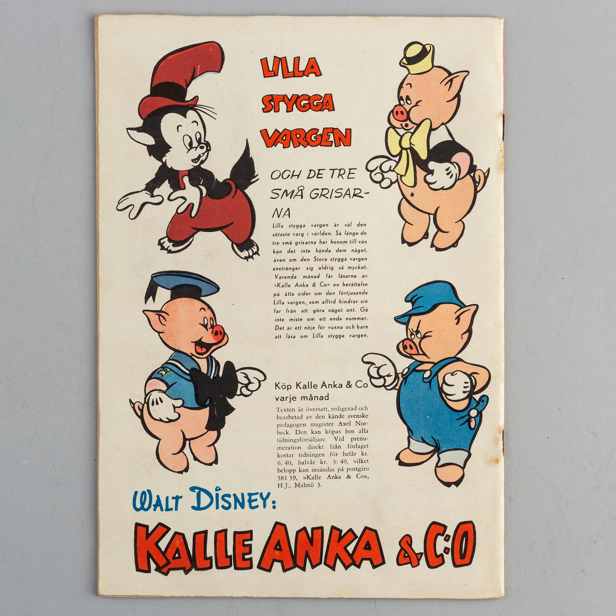 SERIETIDNING, Kalle Anka nr 1, 1949.