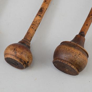 BESMAN, 5 st, trä, mindre modell, 1800-tal.