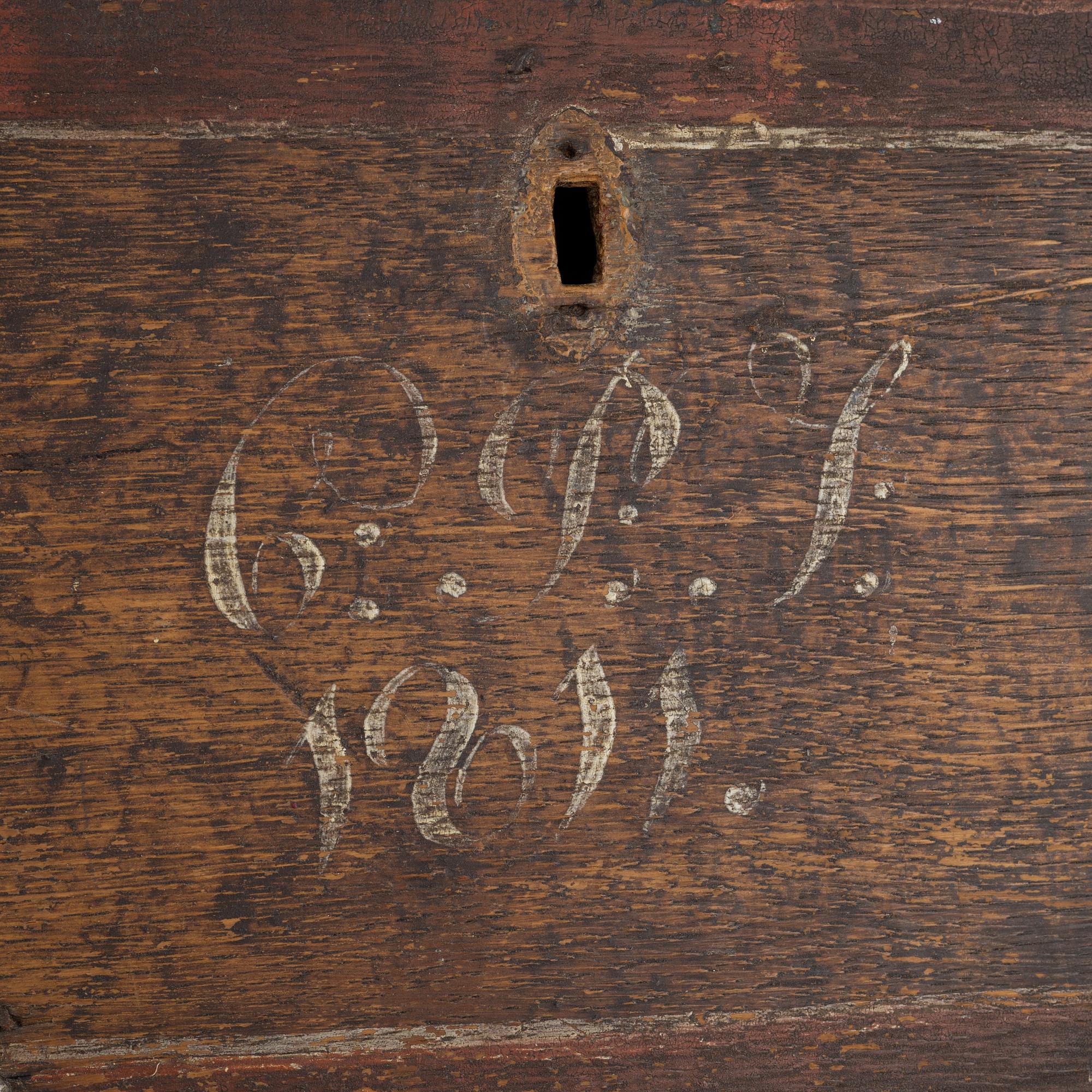 A Swedish provincial miniature secretaire, dated 1811.