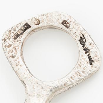 PA Lundahl-Terrs, a pendant in silver with rutilated quartz, Växjö 1966.