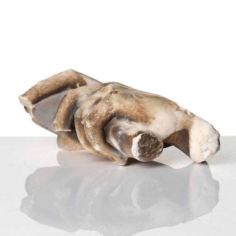 A presumably italian marble sculptural fragment, 18th century.