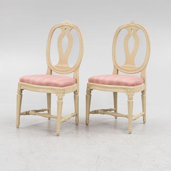 A pair of Gustavian chairs, Stockholm, second part of the 18th century.