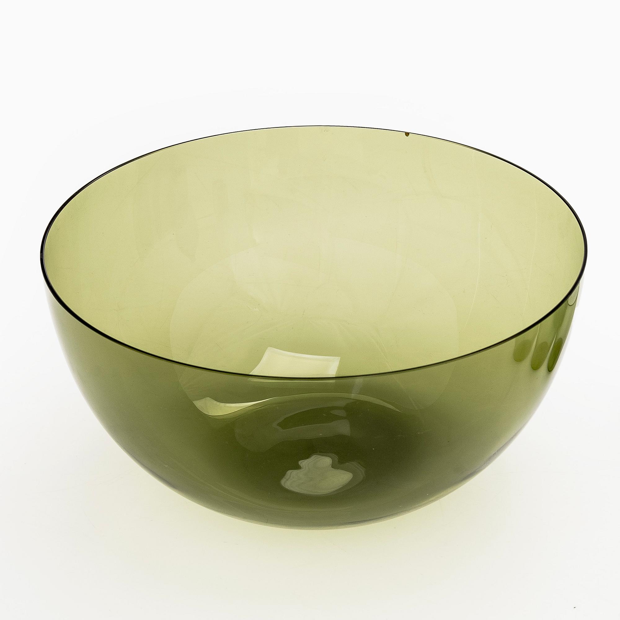 Timo Sarpaneva, Pullo "Lintupullo" sekä juomalaseja 6 kpl ja kulho, i-sarja, Iittala, Suomi, 1900-luvun puoliväli.