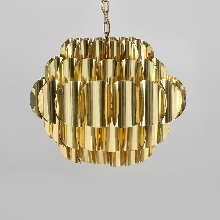 TAKLAMPA, troligen Werner Schou, Coronell elektro, Danmark, 1900-talets andra hälft, höjd ca 31 cm.