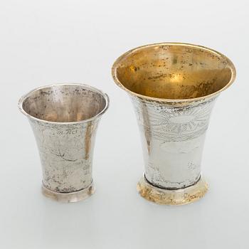 Anders Törnqvist vanhempi, pikari, hopea, Turku 1780 ja Anders Pihra, Turku, toiminut 1803-31.