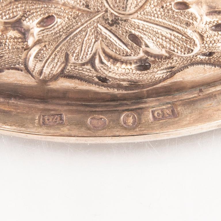 Carl Nyström skål på fot silver Stockholm 1845.