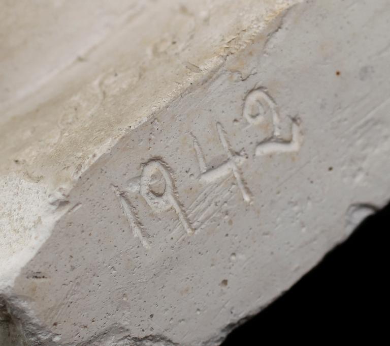 SKULPTUR, gips, Wilhelm Gieske, signerad och daterad 1942.