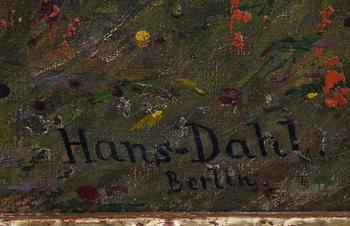 Hans Dahl, Girl in Fjord landscape.