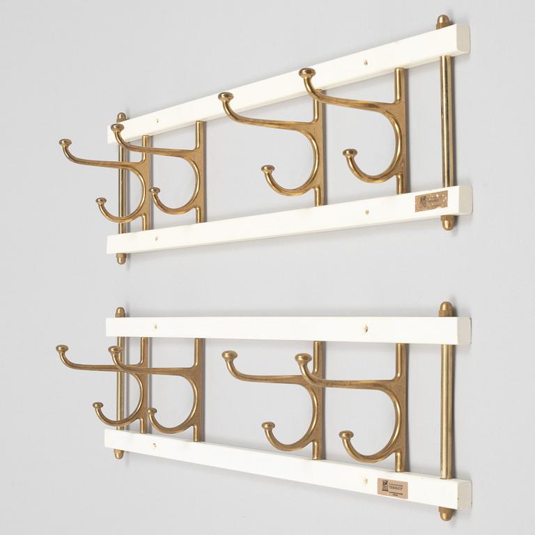 A pair of 'Dekorativ' coat hangers, Skoglunds metallgjuteri, Anderstorp, 1950's/60's.