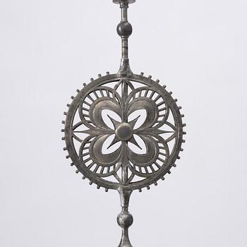 Ferdinand Boberg, a pewter chandelier, Santessons Tenngjuteri, Stockholm 1904.