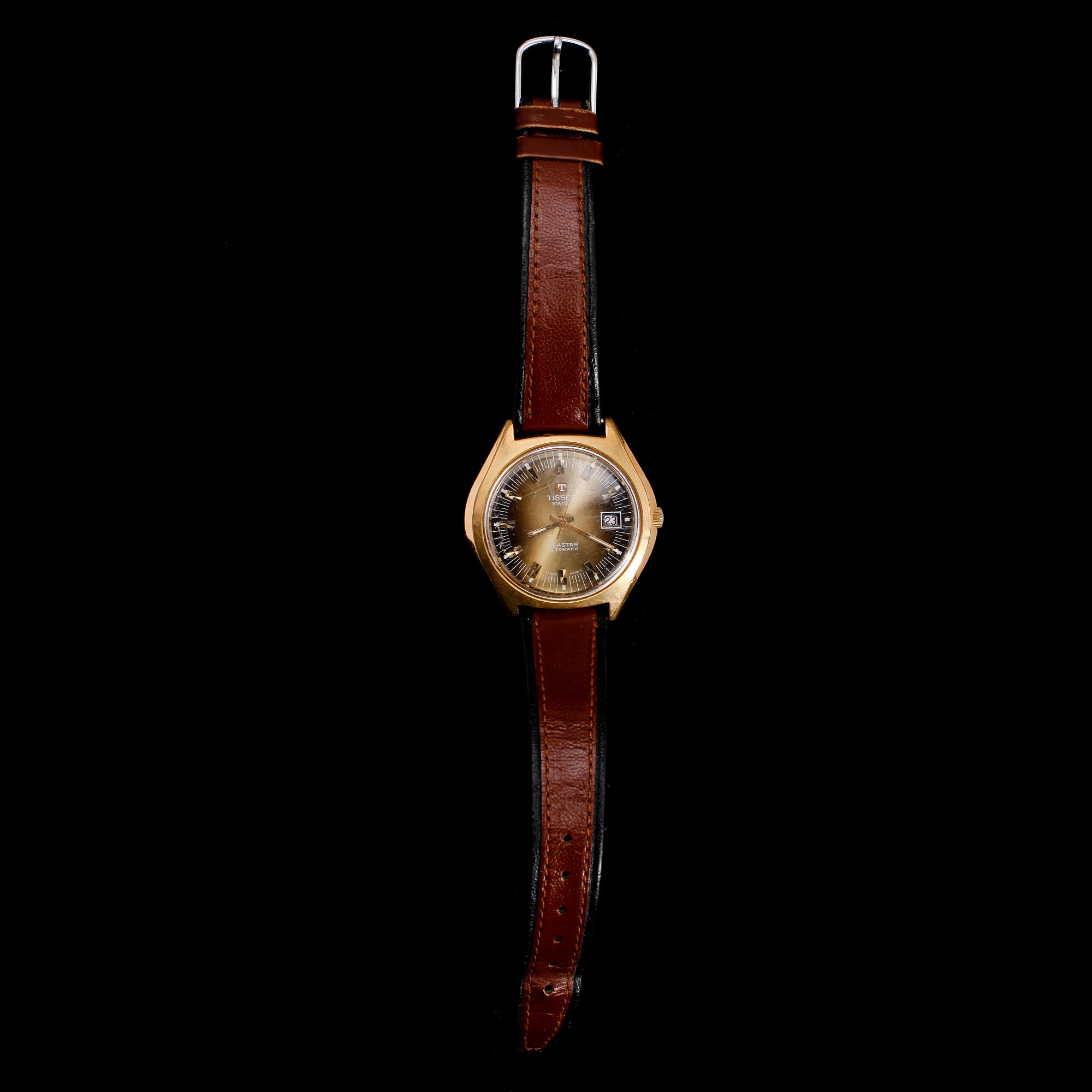 ARMBANDSUR, guld på stål, Tissot Seamaster Automatic, 1900-talets mitt.