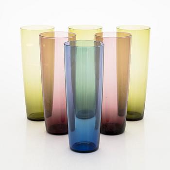 Tapio Wirkkala, juomalaseja/ mehulaseja, 19 kpl, malli 2204, Iittala. Tuotannossa 1956-1969.