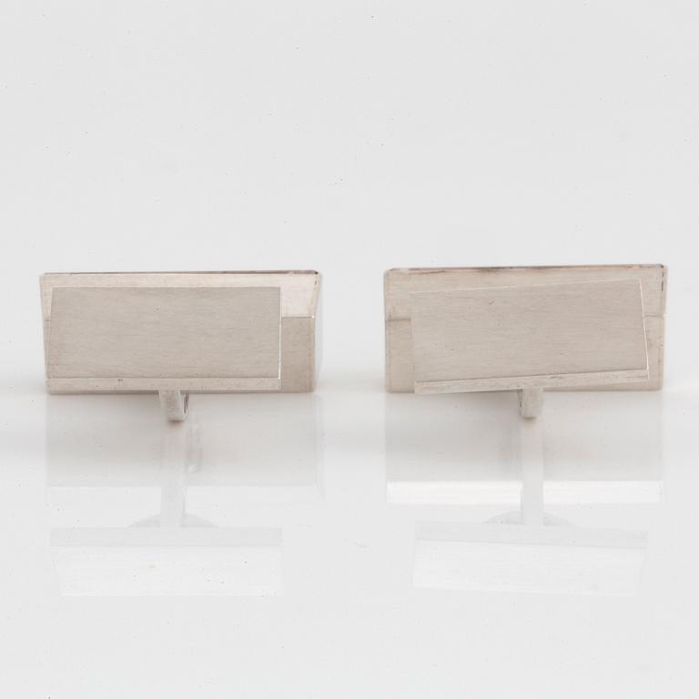 Wiwen Nilsson, manschettknappar, ett par, bergkristall och sterling silver, Lund 1966.
