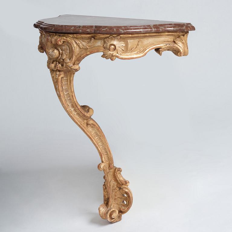 A Swedish Rococo 18th century console table.