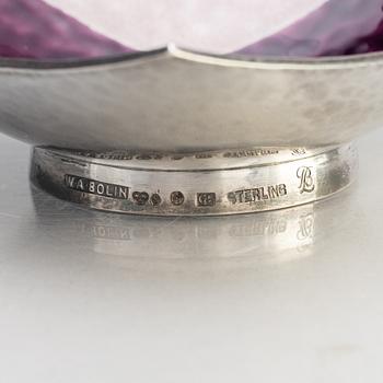 A sterling silver and enamel bowl, design Barbro Littmarck,  W.A. Bolin, Stockholm 1957.