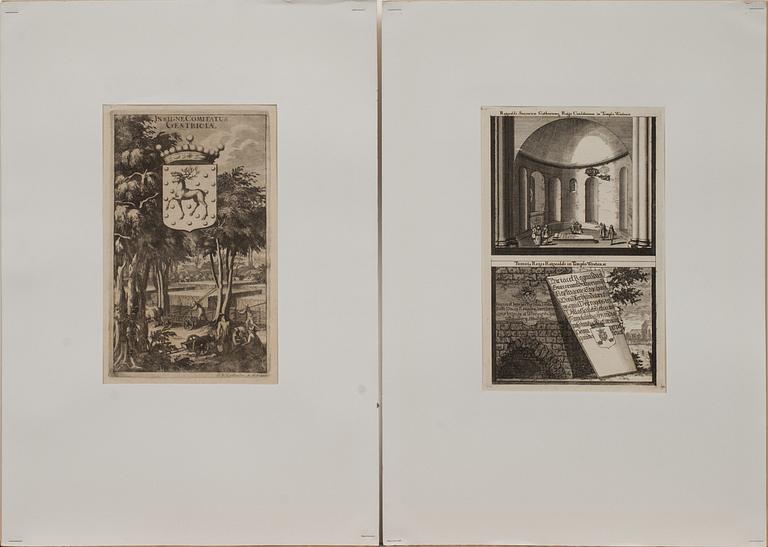 KOPPARSTICK, 10 st. Ur Suecia Antiqua et Hodierna, 1800-tal.