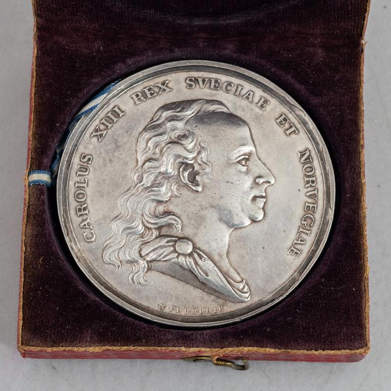 Carl XIII, medalj, Mauritz Frumerie, i etui.