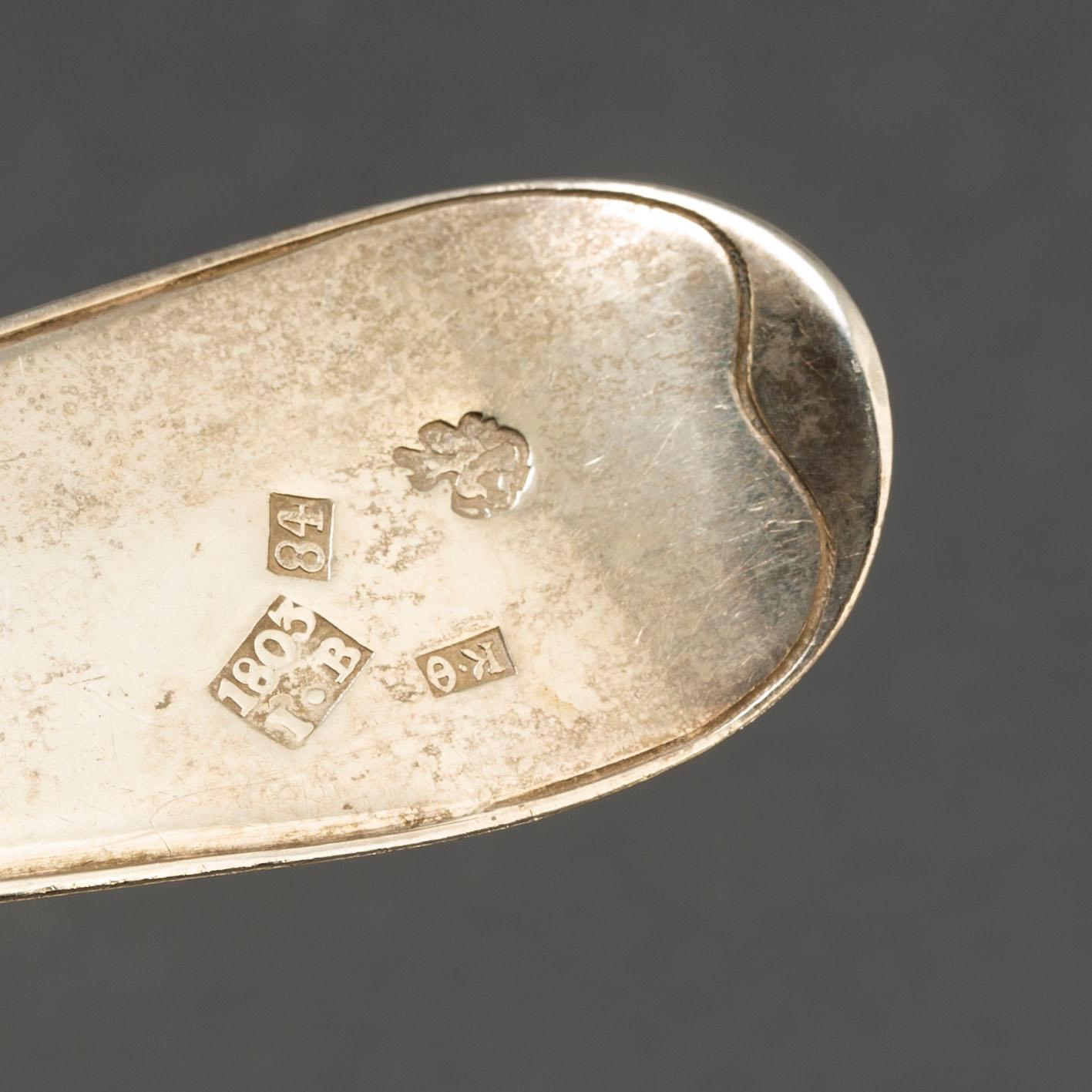 A silver cutlery, including 'Svensk Spets' and 'Svensk Rund', incl. GAB, CG Hallberg, 19/20th century (89 pc), 3171g.