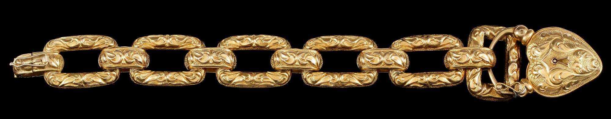 ARMLÄNK, guld 18k, 1800-talets andra hälft. Vikt ca 30 gram.