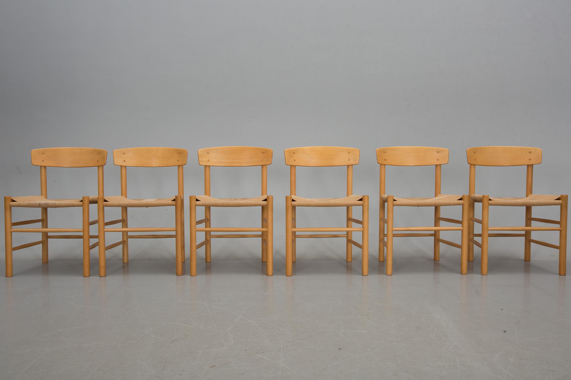 STOLAR, 6 st, "J39", Börge Mogensen, FDB Möbler.