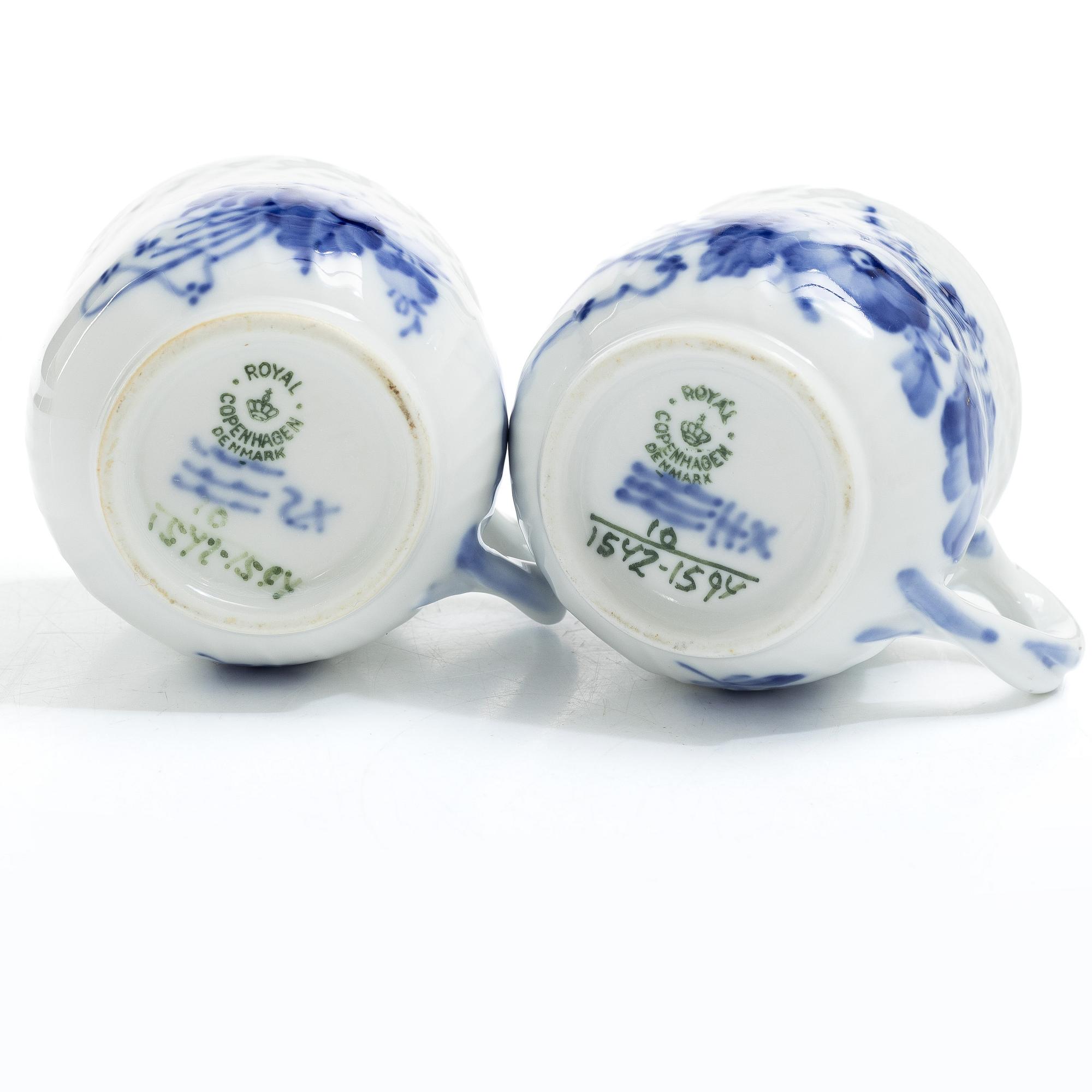 Royal Copenhagen, a set of twelve 'Blur Flower' custard cups, Denmark, 1957-58.