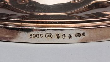 KANDELABRAR, ett par, silver, svenska importstämplar, 1900-tal, vikt med fyllning 580 g.