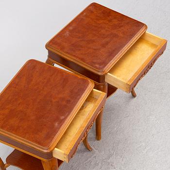 A pair of bedside tables, 1940's/50's.