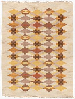 Judith Johansson, a "Björkered" flat weave carpet, signed JJ, c. 267 x 201 cm.