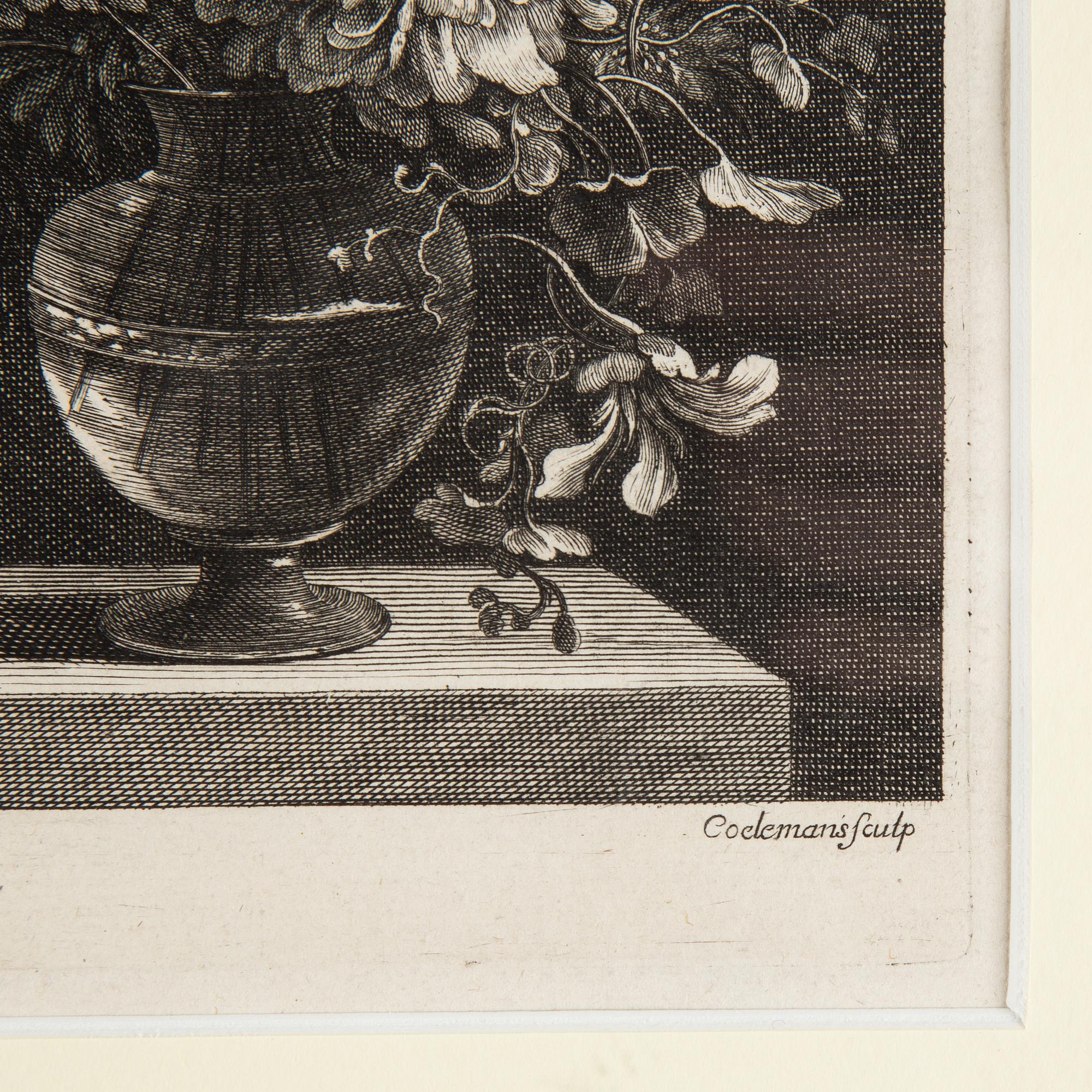 Engravings, a pair by Jacobus Coeleman (1654-1732) after Nicolas Baudesson (1611-1680).