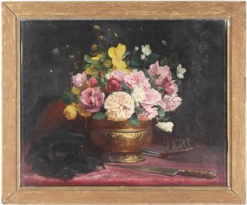 OKÄND KONSTNÄR, olja på duk, otydligt signerad, 1800-tal.