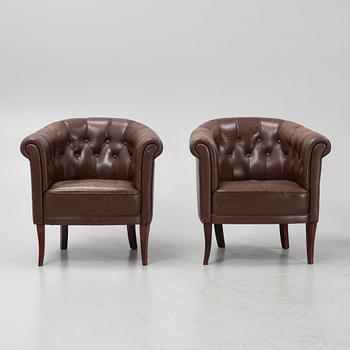 Four club chairs, late 20th century.