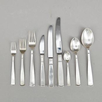 BESTICKSERVIS, 105 delar, silver, "Rosenholm", GAB, Stockholm, Vikt ca 2052g.